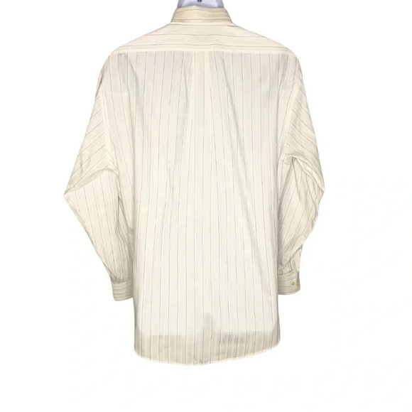 Van Heusen Men's White Striped Fitted Wrinkle-Free Button-Down Shirt Size L - Picture 4 of 5